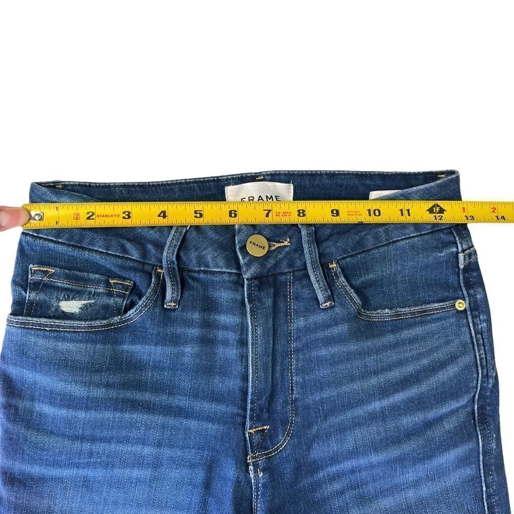 Frame Le Crop Mini Boot in Decades Blue Rips Size 26 - Picture 13 of 16